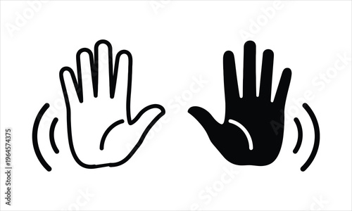 black and white hands with sound waves