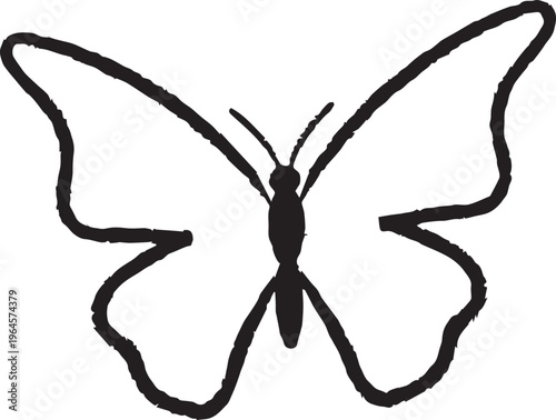 Butterfly vector illustration with a spider silhouette symbol combining insect and arachnid nature design on a white background