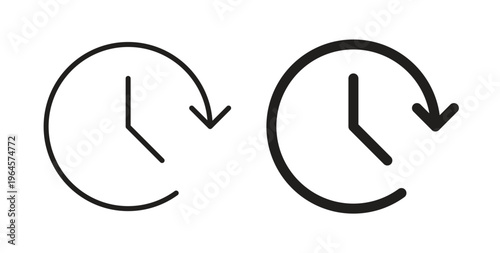 Past time icons symbol. Simple, flat design for web or mobile app