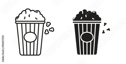 Popcorn icons symbol. Simple, flat design for web or mobile app