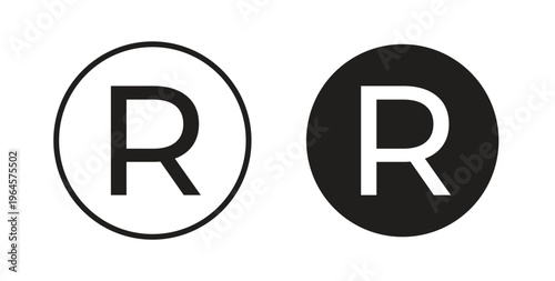 Registered trademark icons symbol. Simple, flat design for web or mobile app