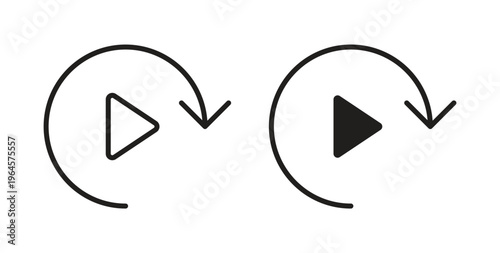Replay icons symbol. Simple, flat design for web or mobile app