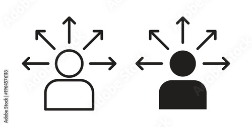 Self awareness icons symbol. Simple, flat design for web or mobile app