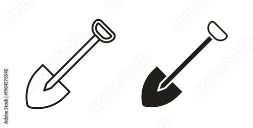 Shovel icons symbol. Simple, flat design for web or mobile app