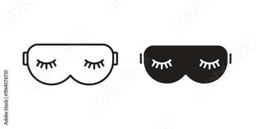 Sleeping mask icons symbol. Simple, flat design for web or mobile app
