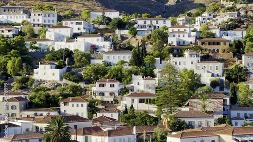 The village of Hydra at sunrise, Greece.