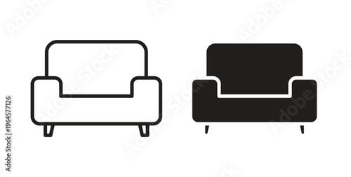 Sofa icons symbol. Simple, flat design for web or mobile app