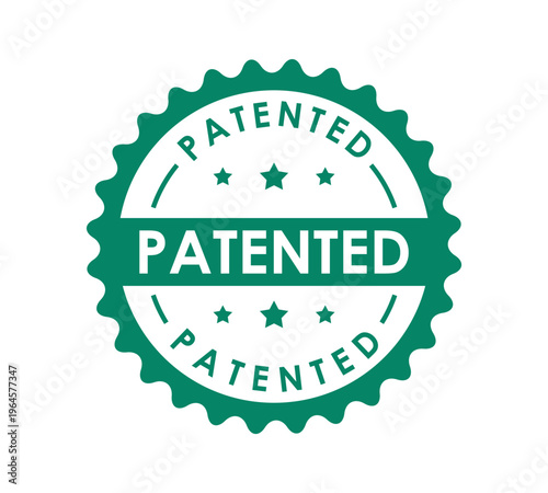 Patented Green Seal Badge – Official Certified Stamp Label Icon Design