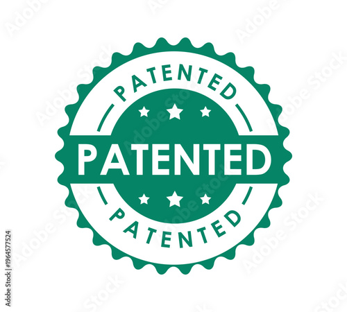 Patented Green Seal Badge – Official Certification Stamp Label Icon Design