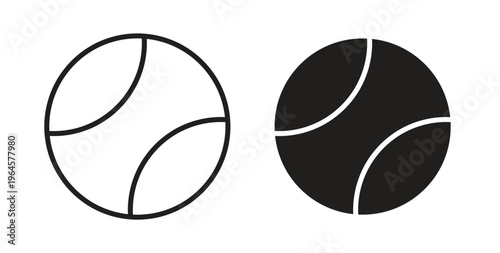 Tennis ball icons symbol. Simple, flat design for web or mobile app