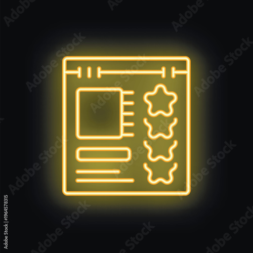 Neon sign depicting a customer giving a five stars review, a great concept for satisfaction and positive feedback