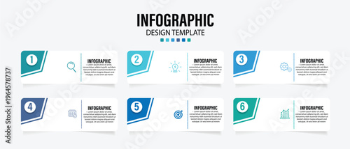 Infographic Templete Design. Infographic label template with icons. 6 options or steps. Infographics for business concept,info graphics,flow charts,presentations,web sites,banners,printed materials.