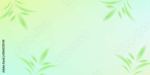 Green gradient spring background. Abstract gradation green and yellow color backdrop, spring or summer blur leaves in pastel sky. Season banner. Soft gradient mesh illustration