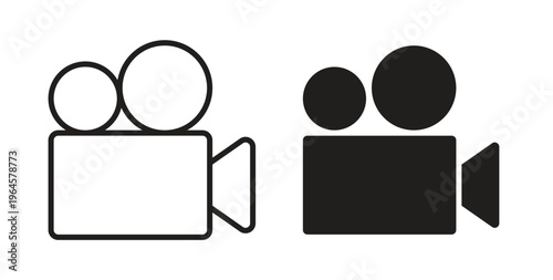 Video camera icons symbol. Simple, flat design for web or mobile app