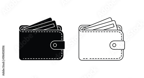 Black and white minimalist wallet designs Vector