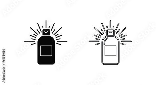 Perfume bottle illustrations black and white Vector