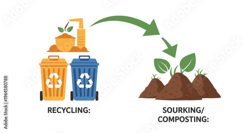 Sustainable Waste Management: Recycling and Composting Process for Organic Soil Enrichment and New Plant Growth