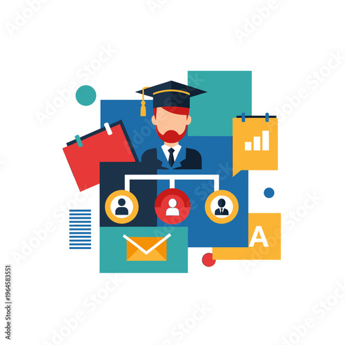 A simple graphic design element with blue horizontal bars on a white background, conveying a sense of modernity and minimalism.