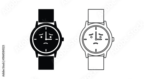 Watches time concept black white Vector