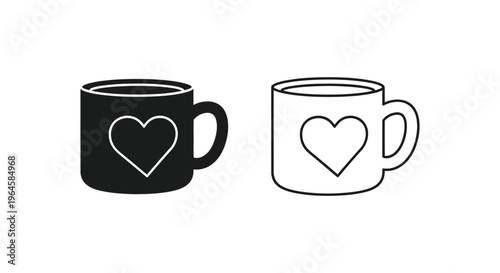 Heart design mugs Vector