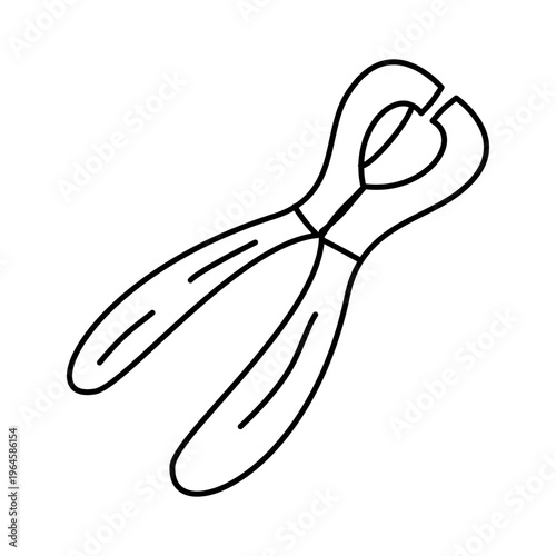 Clean line art illustration of a durable utility hand tool, essential for gripping, cutting, and shaping in DIY, repairs, and professional applications