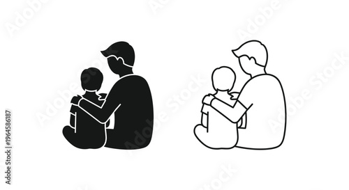 Father and child love family Vector