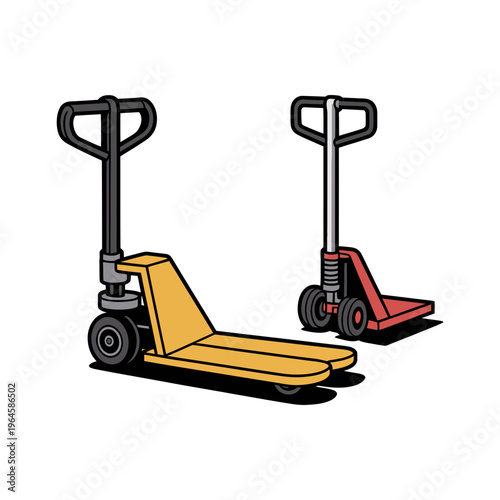 A forklift and pallet jack illustration for industrial use