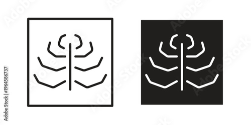 X ray icons line and solid version, outline and filled vector design set