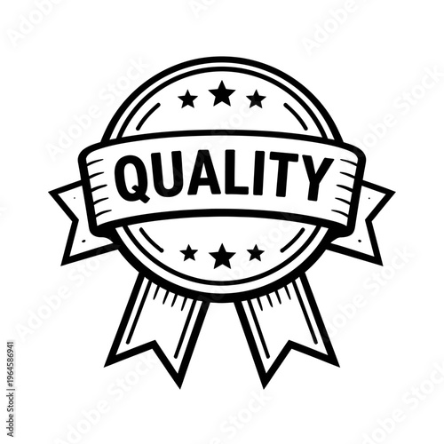 Premium Quality Certified Excellence Guarantee Badge Vector Icon Design Award Seal Symbol. High-Grade Standard Assurance Label for Top-Tier Products & Services, Ensuring Superior Craftsmanship & Satis