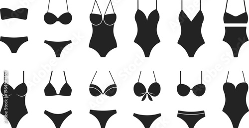 Black bird silhouettes on white background set in two rows