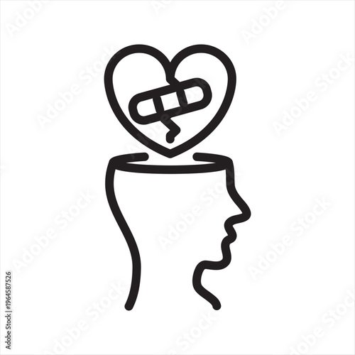 Trauma Healing simple line icon