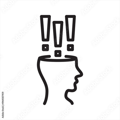 Panic Attack Line Icon – Acute Anxiety Episode Symbol