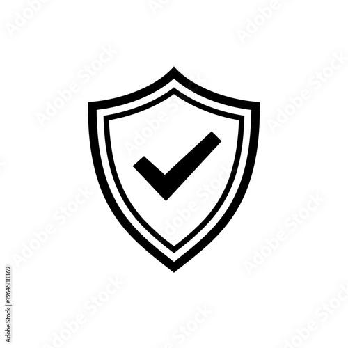 Digital Security Shield with Verified Checkmark Icon for Guaranteed Protection. This SEO-optimized image represents data safety, cyber defense, trusted systems, quality assurance, reliable privacy, an