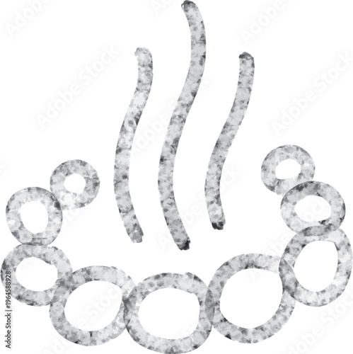 手描きでムラのある水彩温泉マークアイコン　岩風呂タイプ　Adobe Illustrator Artwork	