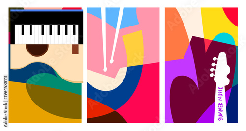 Vector illustration colorful summer music festival banner