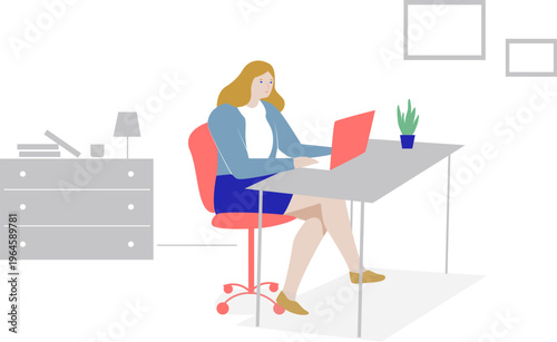 business woman working on computer