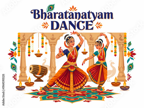 Bharatnatyam Dance Performance with Traditional Costumes