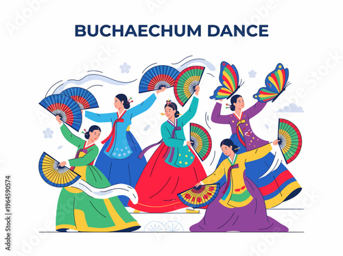 Buchae Chum Korean Fan Dance Performers