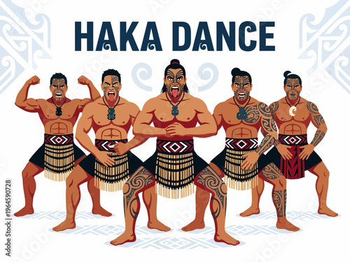 Haka Dance Warriors Maori Tribal Culture Fierce Expression
