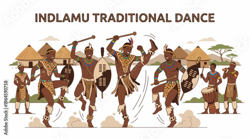 Indlamu Traditional Dance African Performers Village Culture