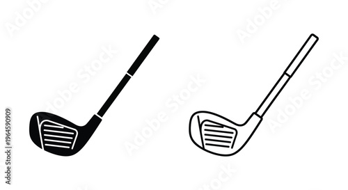 Golf club illustrations black and white Vector