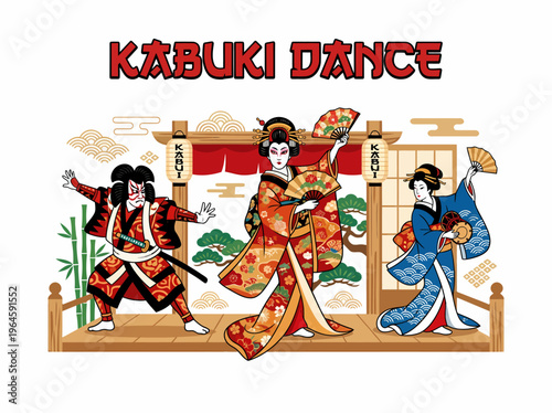 Kabuki Dance Performance: Traditional Japanese Performers