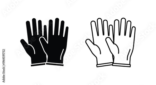 Black and white hands with palms facing forward Vector