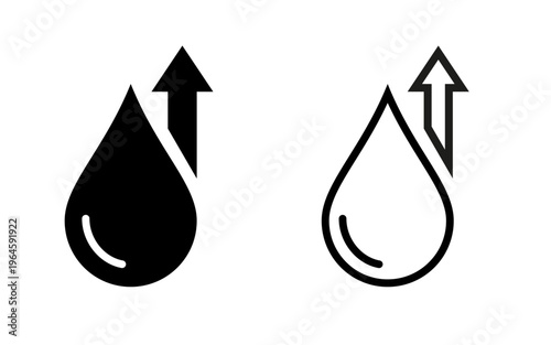 Oil price up icon, rising charts and oil barrels, energy crisis