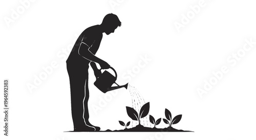 Premium Earth Day People Silhouette Scenes – Sustainability & Climate Action Concept