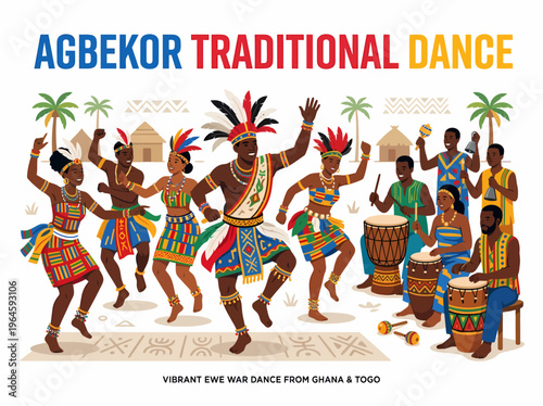 Agbekor Traditional Dance Ghana Togo Vibrant Ewe War Dance