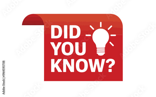 Red banner with text did you know and a lightbulb icon