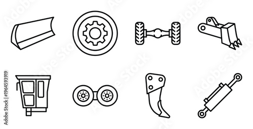 Construction heavy machinery parts and components for building and engineering projects