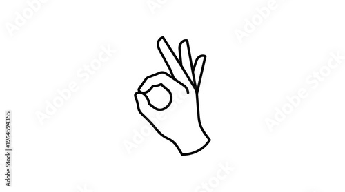 Human hand making an "okay" or "perfect" gesture with thumb and index finger, isolated white background