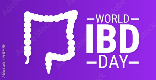 World IBD Day or World Inflammatory Bowel Disease Day background, banner, card or poster design template is observed every year during May, to raise awareness about the mission. Vector illustration.